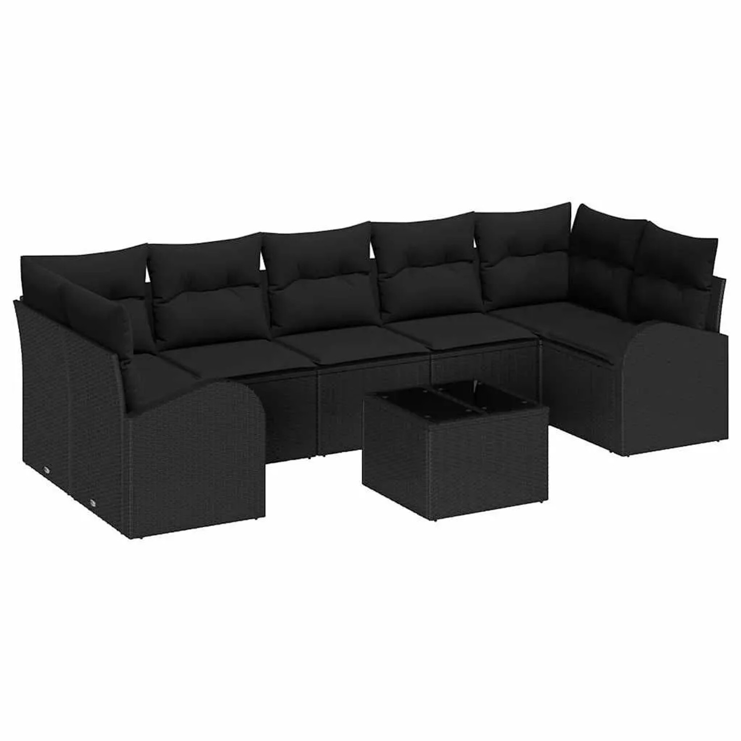 vidaXL Gartensofa-set Schwarz 55 x 55 x 37 cm Poly-Rattan 3345963 günstig online kaufen