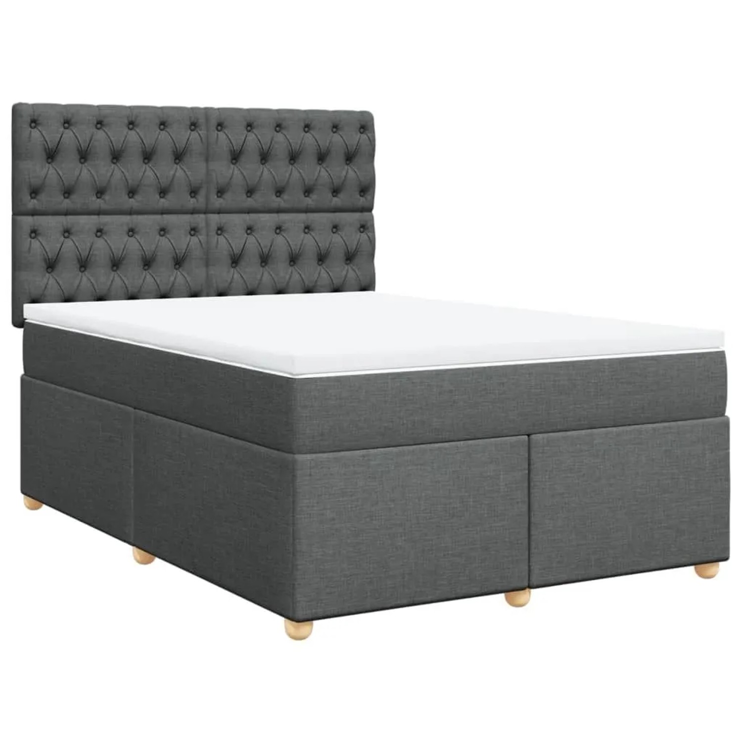 vidaXL Boxspringbett mit Matratze Dunkelgrau 140x190 cm Stoff 3291283 günstig online kaufen