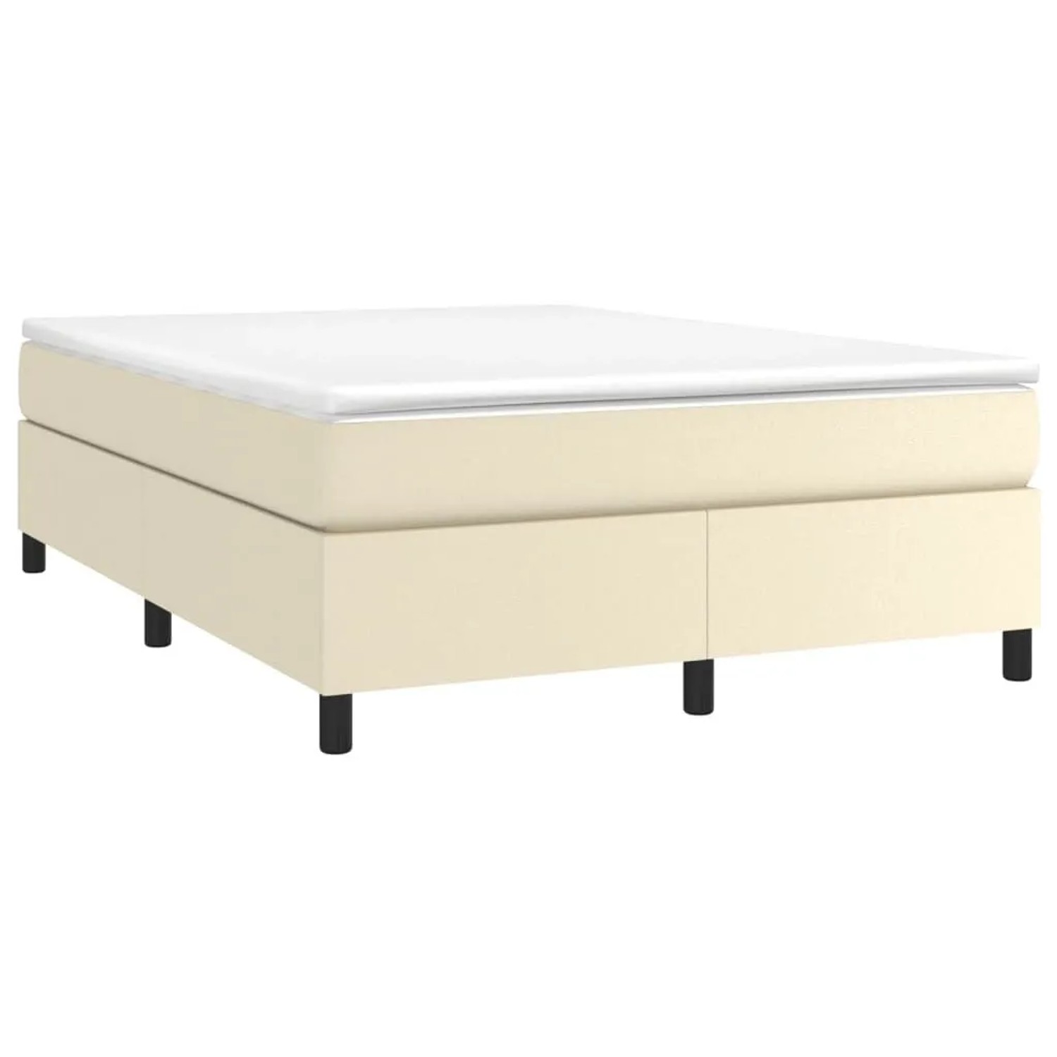 vidaXL Boxspringbett mit Matratze Creme 180x200 cm Kunstleder 3144622