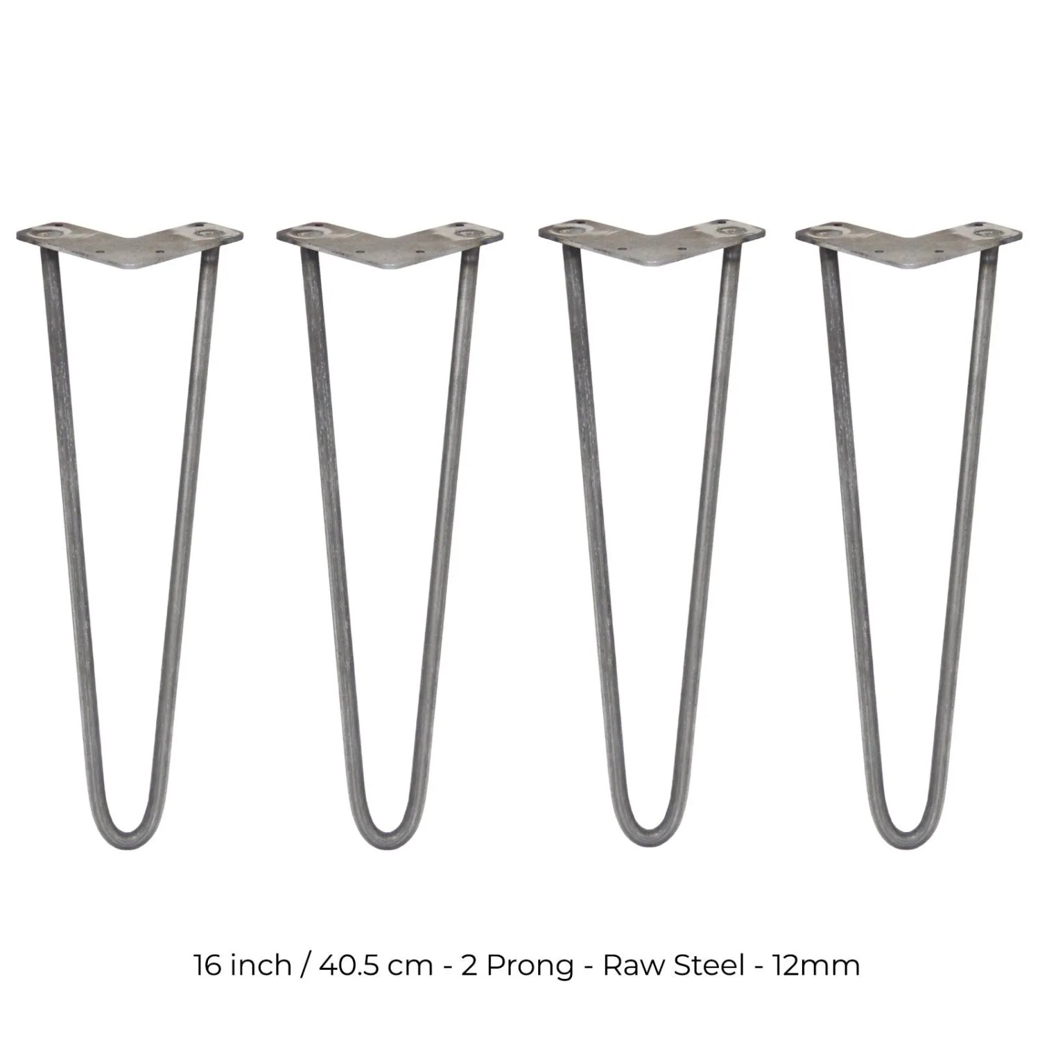 Monstershop 4 x 40.5cm Hairpin Tischbeine 2 Streben 12mm Rohstahl