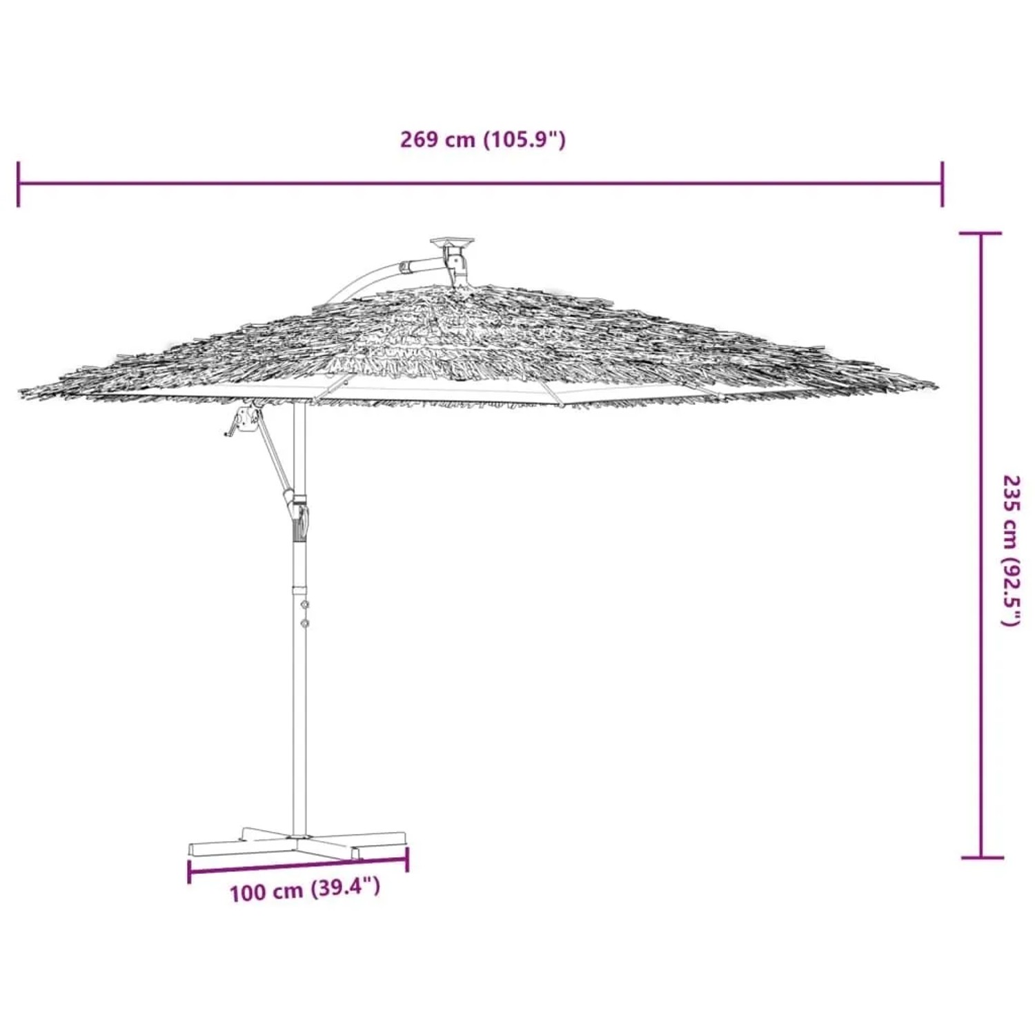 vidaXL Sonnenschirm mit Stahlmast Braun 269x269x235 cm 4005078_13