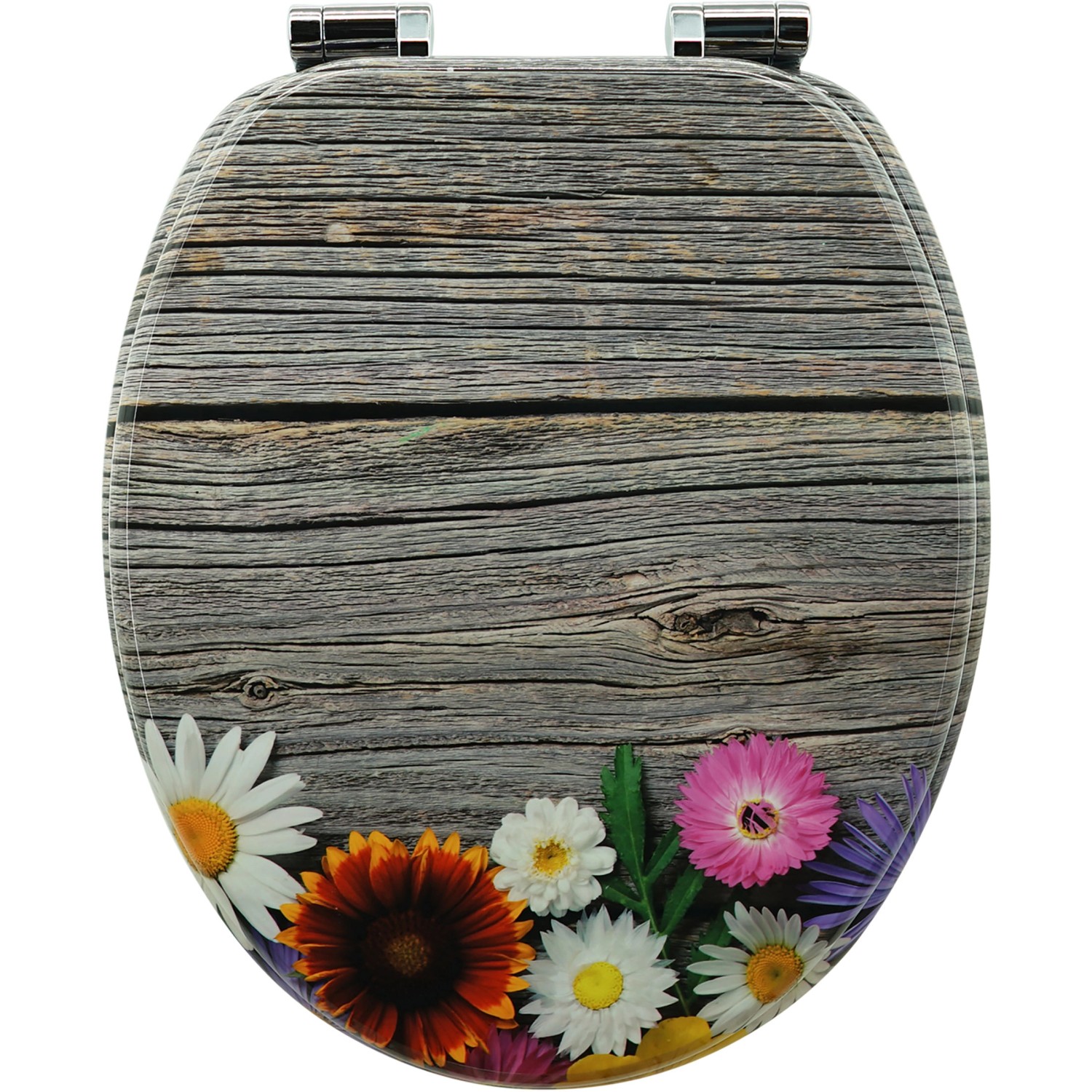 Sanfino WC Sitz Alp Flower Toilettendeckel mit Absenkautomatik aus Holz günstig online kaufen