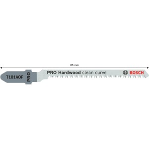 Bosch Stichsägeblatt T 101 AOF, 83mm, für saubere Kurvenschnitte in Hartholz.