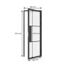 inova Loft Glastür, 834x1972mm, satiniert, 3 Felder, DIN Rechts, Komplettset mit schwarzem Beschlag.