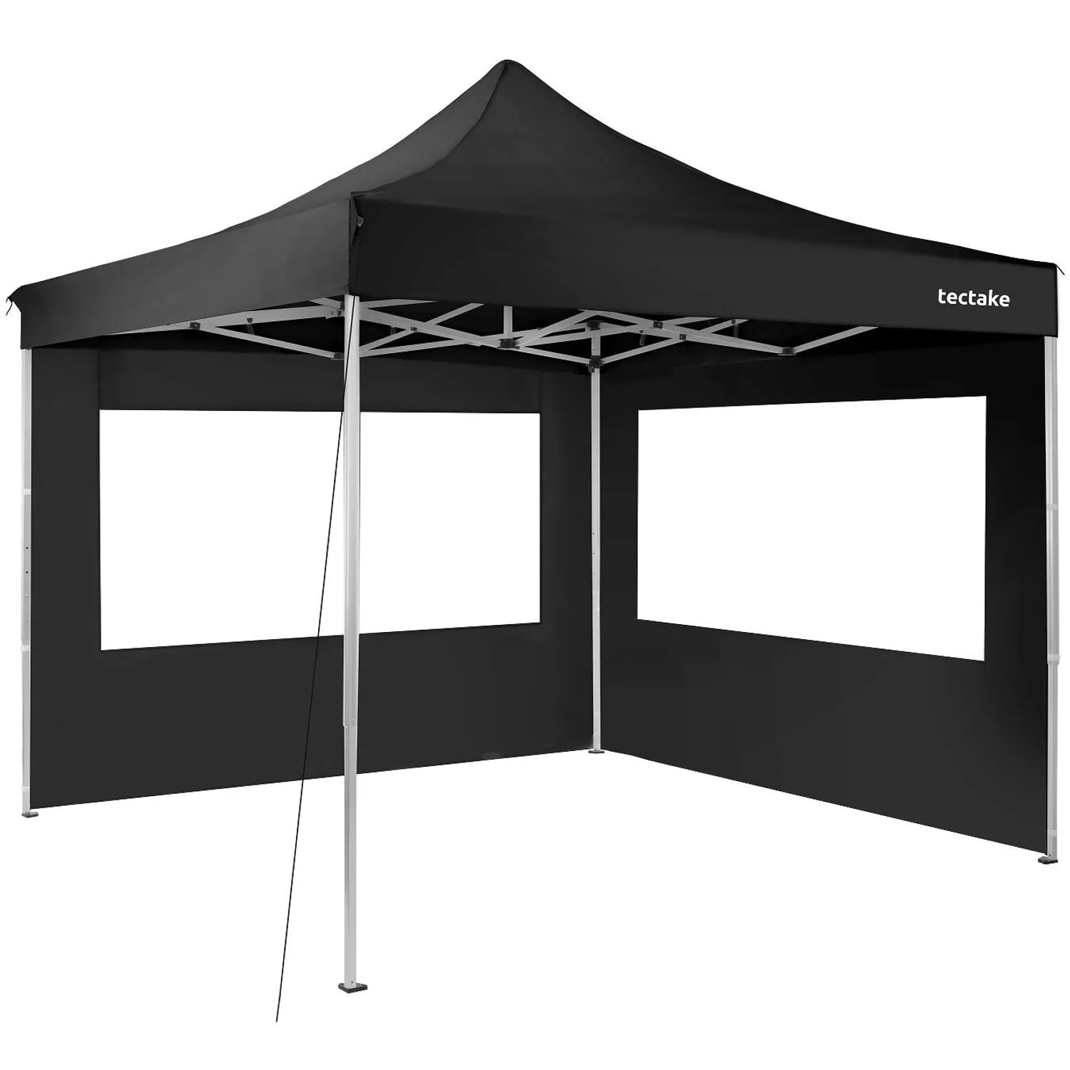 Tectake Aluminium Faltpavillon Olivia 3 x 3 M Wasserdicht  300 x 300 x 280 cm Schwarz