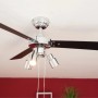 AIRERYDER Deckenventilator Cyrus Chrom, 107 cm, mit Beleuchtung und Zugschnüren.