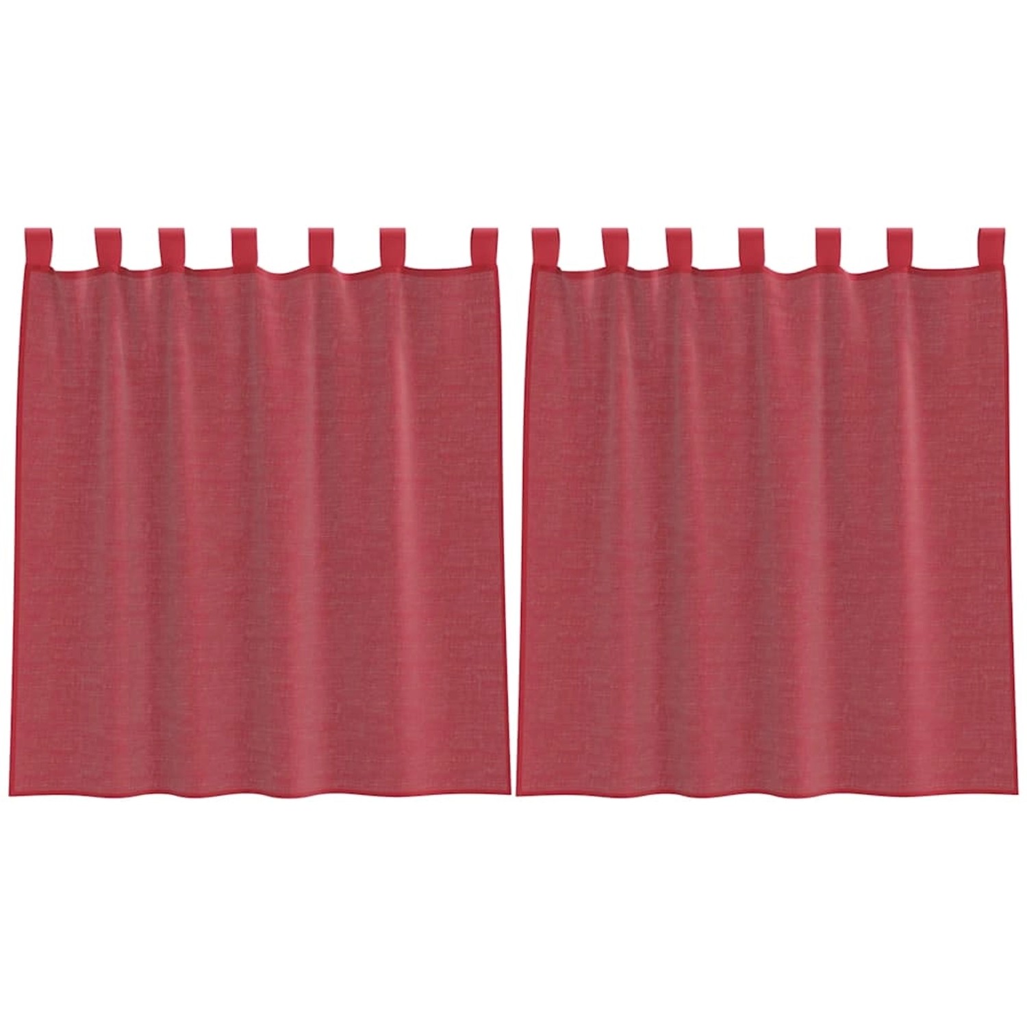 vidaXL Voile Vorhänge mit Schlaufen 2 Stk Weinrot 140x140 cm 4102336 günstig online kaufen
