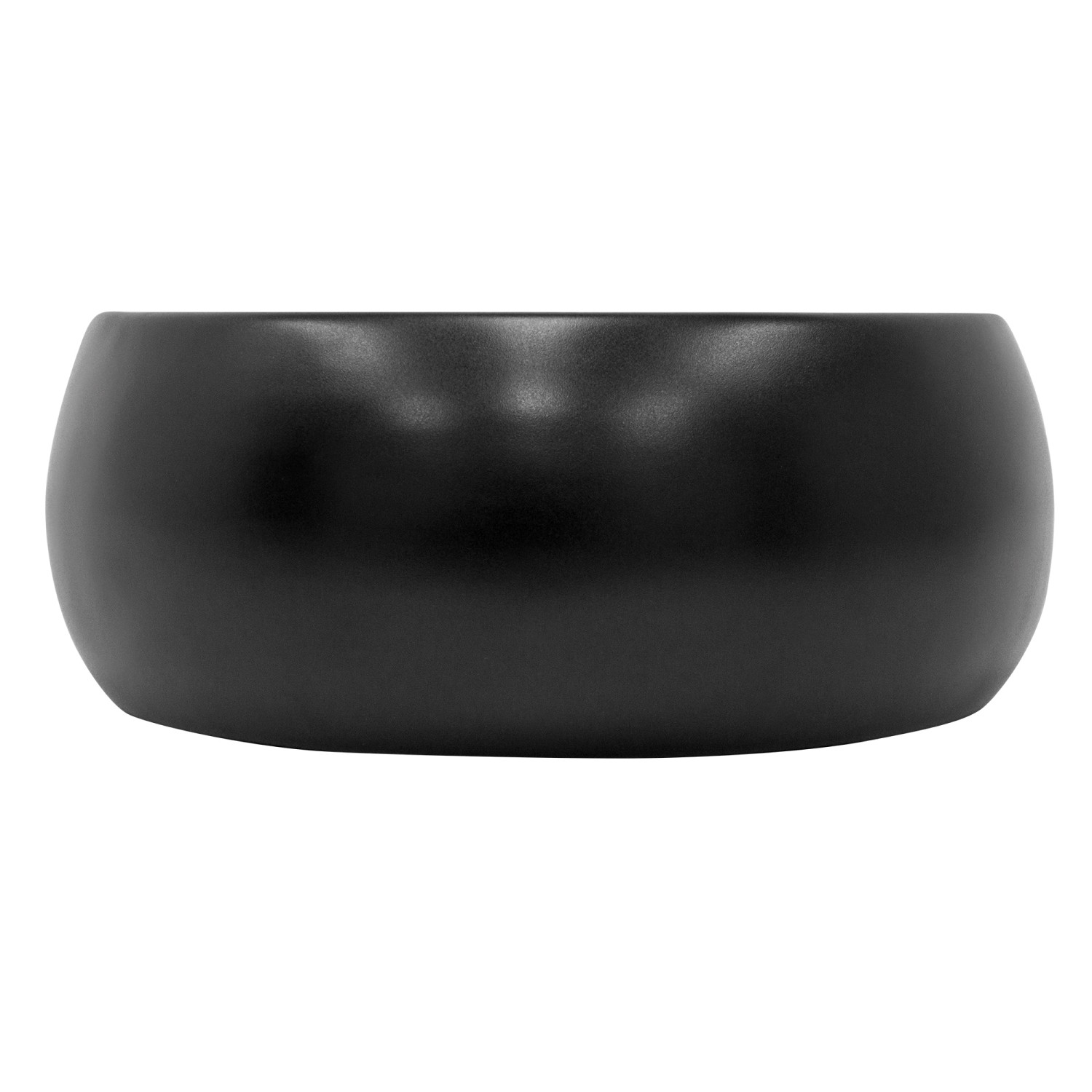 ML-Design Waschbecken, Keramik, Schwarz Matt, rund, 400x155mm. Modernes Aufsatzwaschbecken für Bad & Gäste-WC.