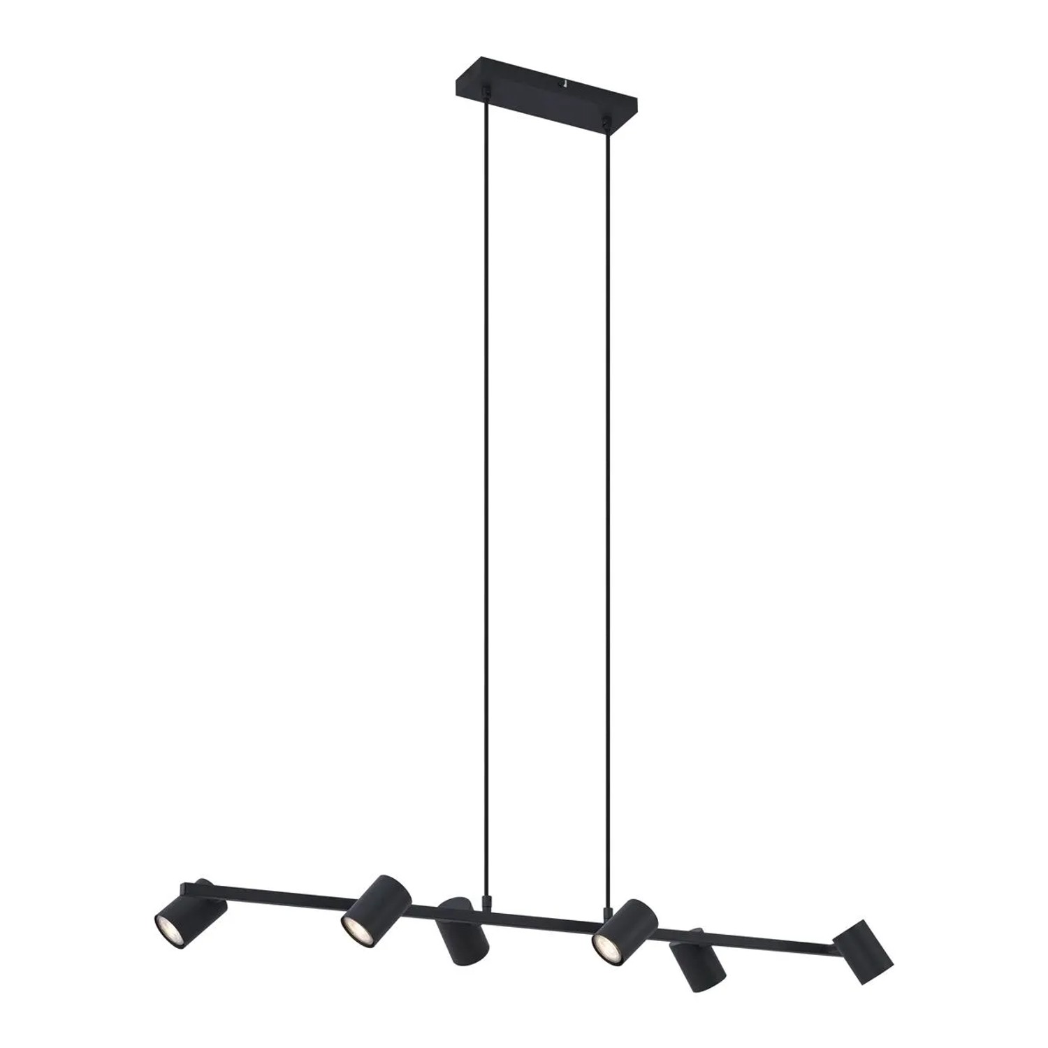QAZQA Moderne Hängelampe Schwarz 6 Flammig Jeana Straight