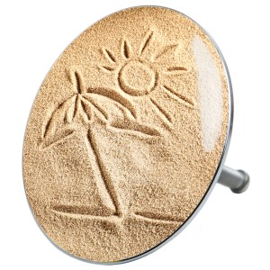 Sanilo Badewannenstöpsel Sunshine mit Strandmotiv für Badewanne und Dusche.
