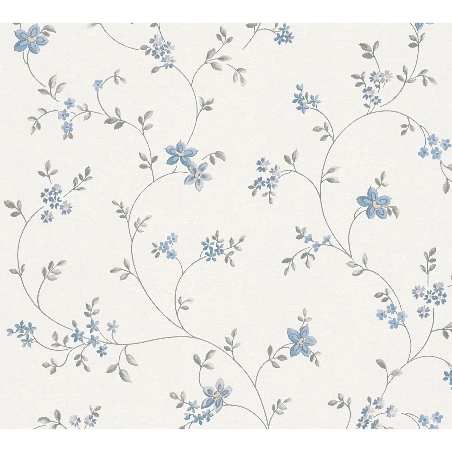 A.S. Creation Vliestapete Blümchen Landhausstil Blau-Beige 10,05 x 0,53 m FSC®