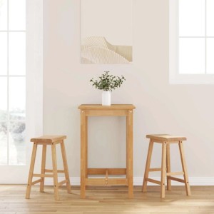 vidaXL Barhocker 2 Stk Natur Massivholz Gummibaum 4102544