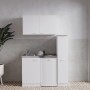 Respekta Miniküche MK130WOS, 130 cm, Weiß, mit Spüle, Kochfeld, Kühl- und Gefrierfach.