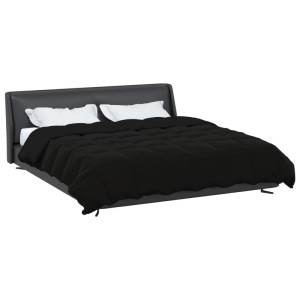 vidaXL Sommerdecke Gepolstert Schwarz 200 x 220 cm Mikrofaser 42025937