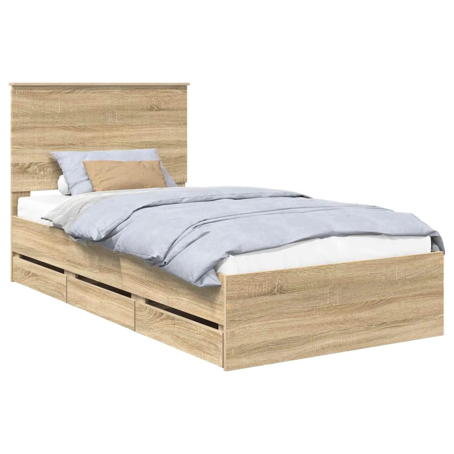 vidaXL Bettrahmen Sonoma-Eiche 100 x 200 cm Ingenieurs Holz 3411147