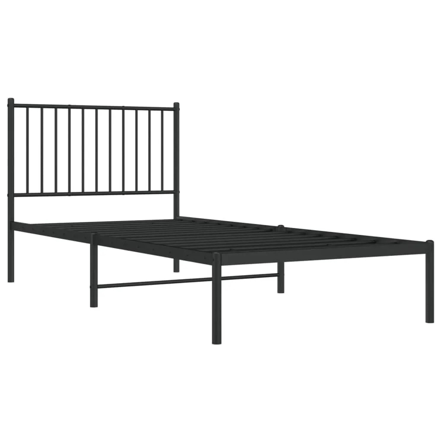 vidaXL Bettgestell mit Kopfteil Metall Schwarz 90x200 cm 350857 günstig online kaufen