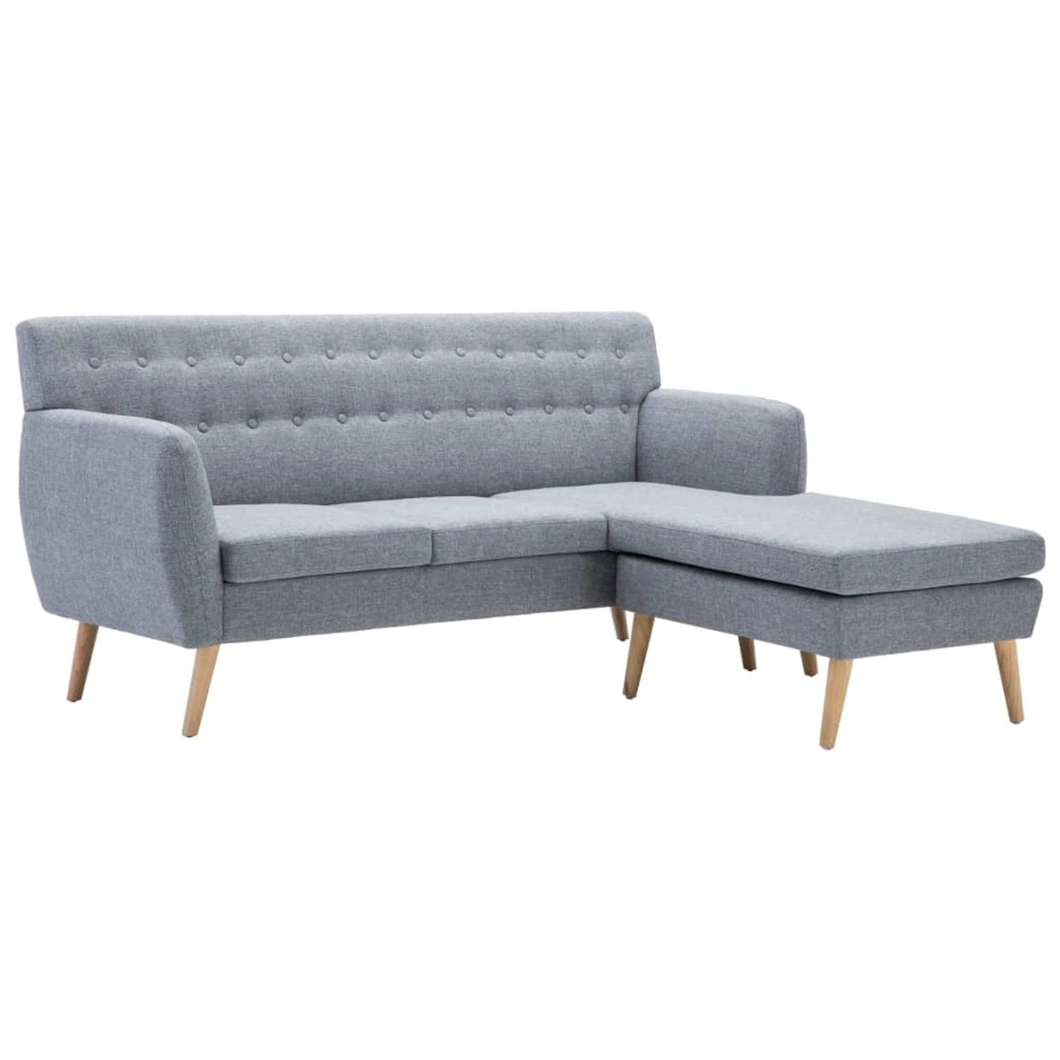 Sofa In L-form Stoffbezug 171,5 X 138 X 81,5 Cm Hellgrau günstig online kaufen