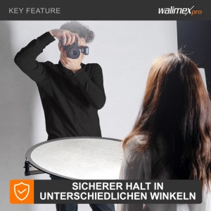 Walimex Reflektorhalter Klemme 66X12X15Cm - Stange 10-168Cm Foto Atelier Halter