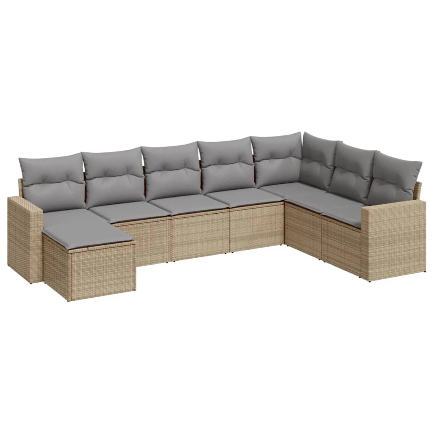 vidaXL 8-Tlg Garten-Sofagarnitur mit Kissen Beige Poly Rattan 3219349 günstig online kaufen