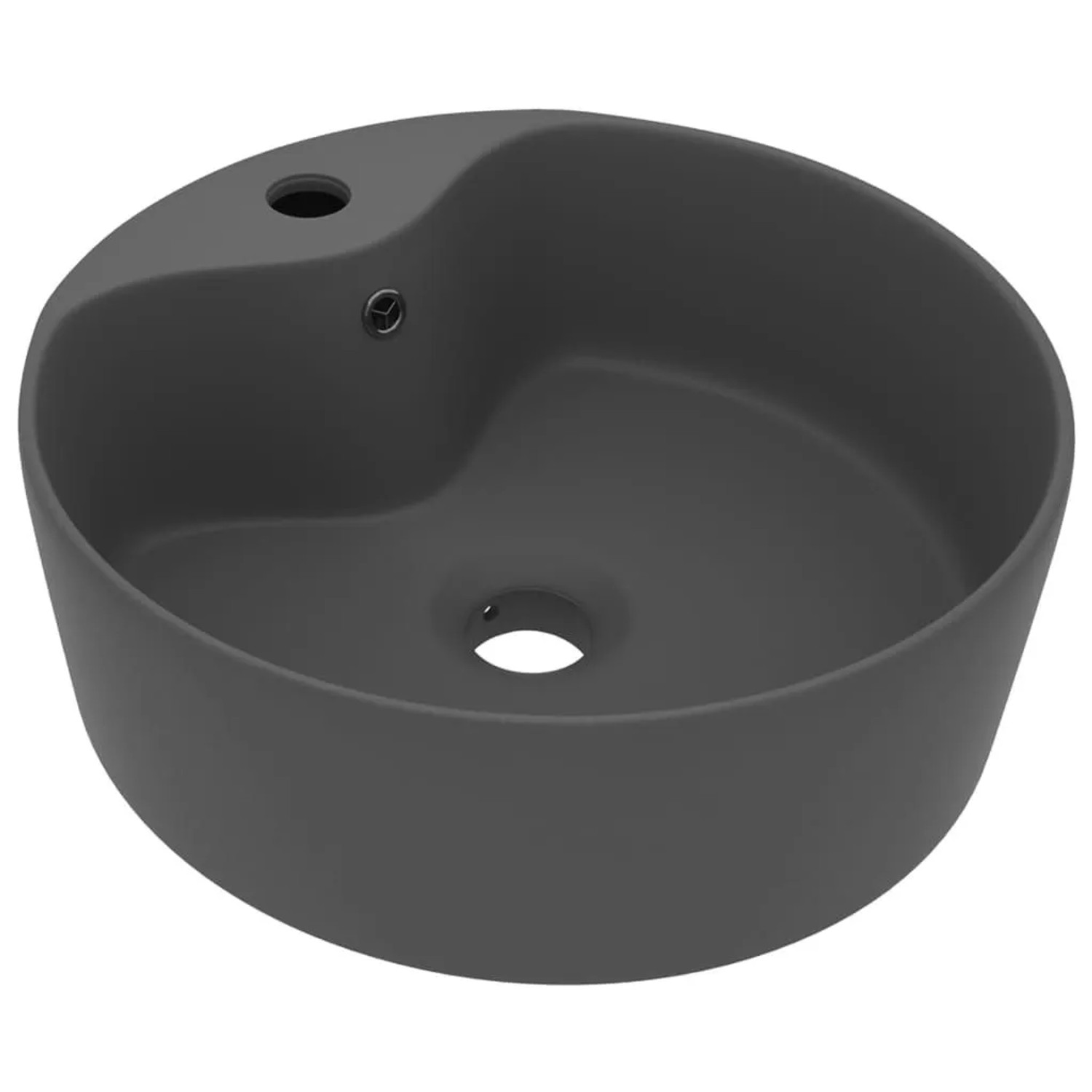 vidaXL Luxus-Waschbecken mit Überlauf Matt Dunkelgrau 36x13 cm Keramik 147038
