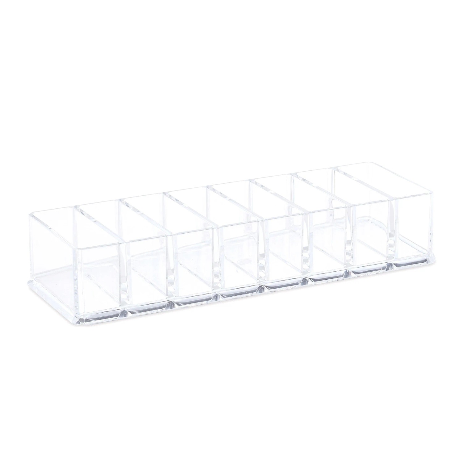 Relaxdays Make Up Organizer Kunststoff Transparent 8 Fächer 5 cm x 25,5 cm x 9 cm 280 g