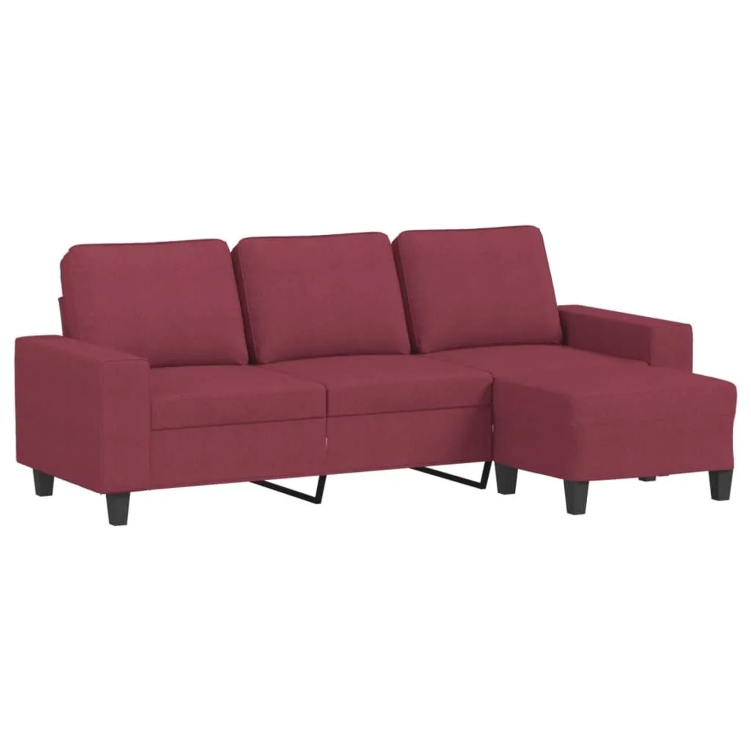 vidaXL 3-Sitzer-Sofa mit Hocker Weinrot 180 cm Stoff 3201157 günstig online kaufen