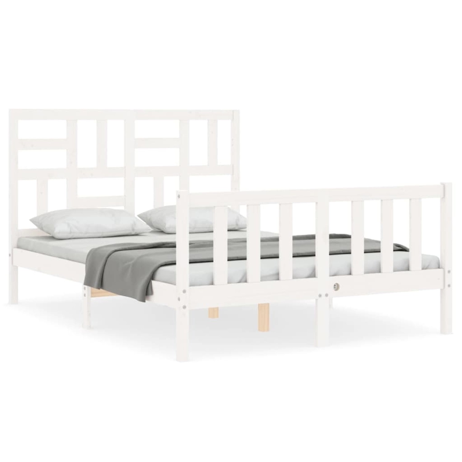 vidaXL Massivholzbett ohne Matratze Weiß 120x200 cm Kiefernholz 3193072 günstig online kaufen