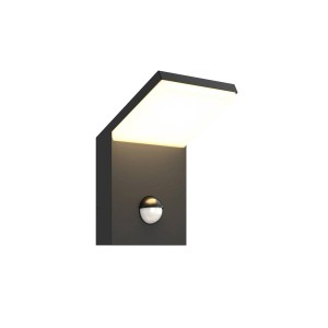 Lucande LED Wandleuchte Außen Nevio 9619040 mit Bewegungsmelder Spritzwassergeschützt Modern in Alu aus Aluminium 1-flammig