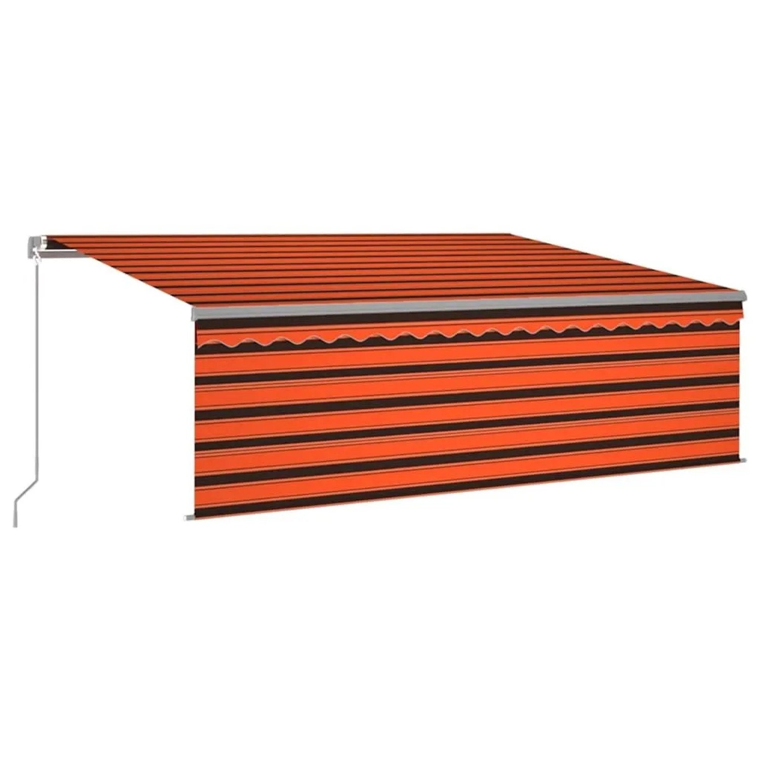 vidaXL Markise Manuell Einziehbar mit Rollo und LED 4,5x3 m Orange Braun 30 günstig online kaufen