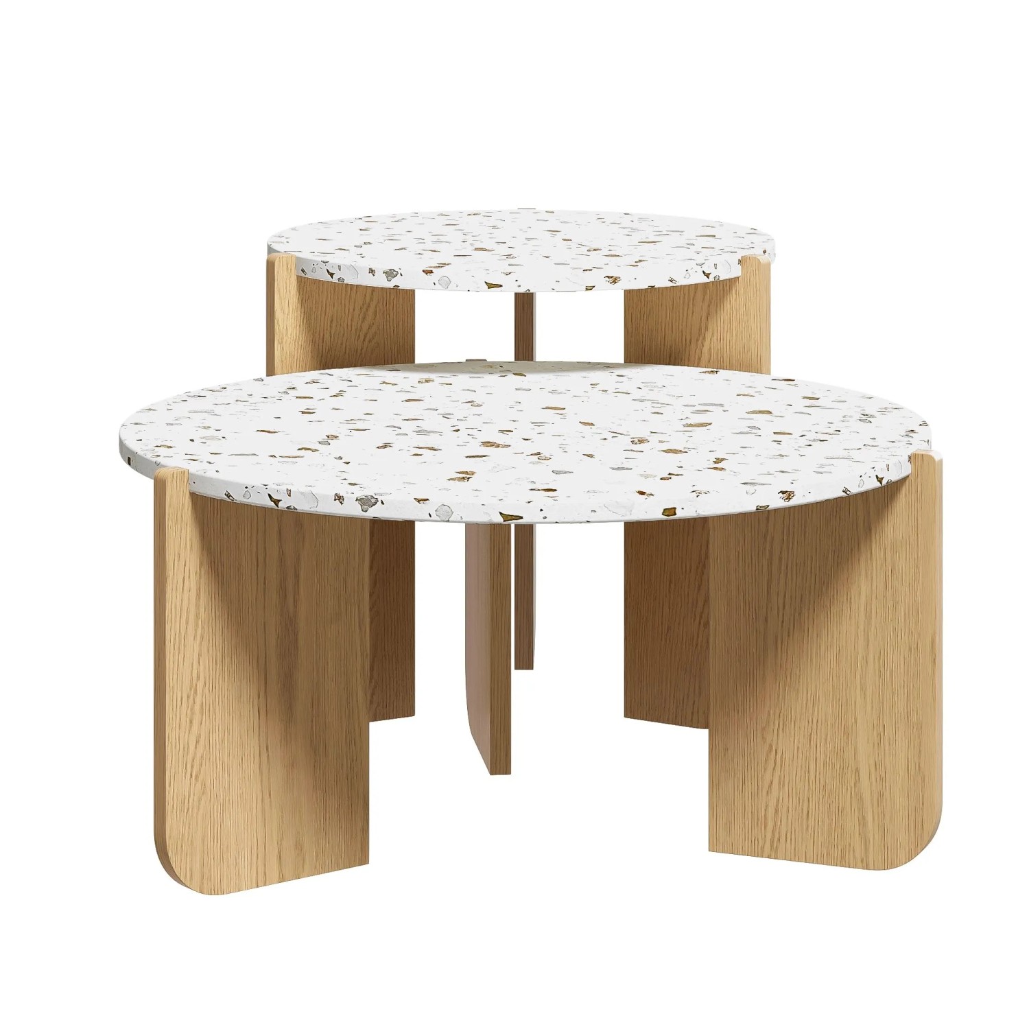 okwish Couchtisch Beistelltisch für Wohnzimmer 81 × 79 cm Natur
