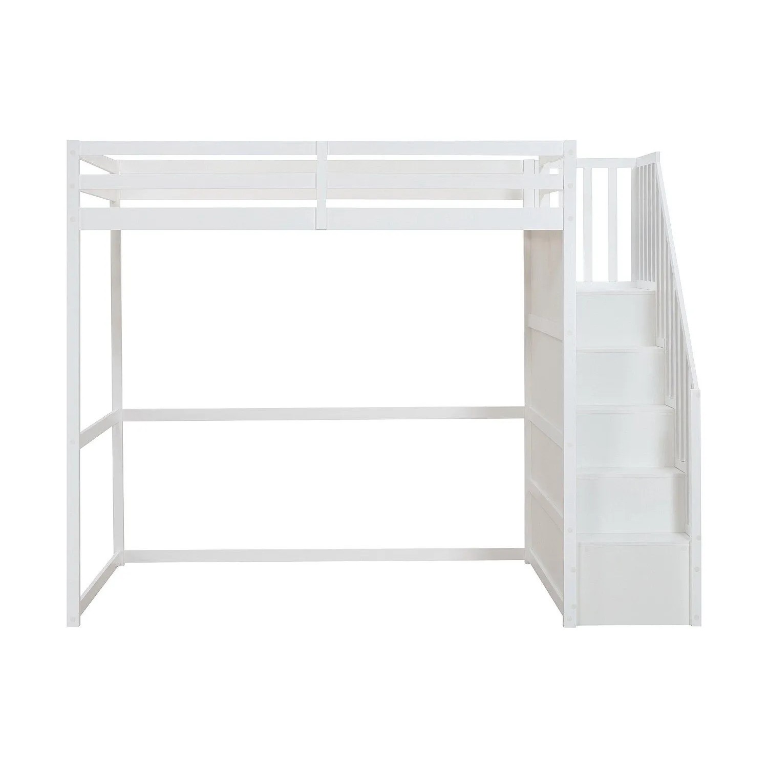 Vente-unique Hochbett Menizi Weiß 246 cm