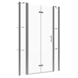Aquabatos 130 x 197 cm Nischentür Dusche Duschabtrennung 6mm Einscheibensicherheitsglas Duschkabine Falttür mit Nano Beschichtung Rahmenlos