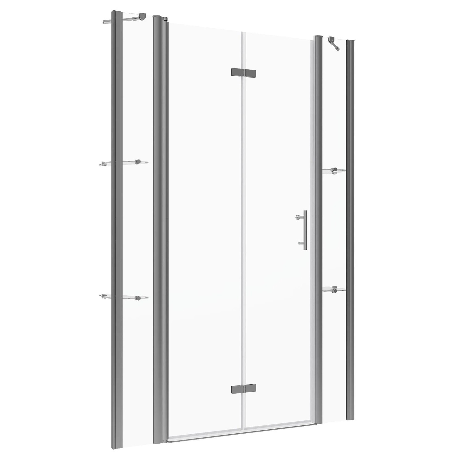 Aquabatos 130 x 197 cm Nischentür Dusche Duschabtrennung 6mm Einscheibensicherheitsglas Duschkabine Falttür mit Nano Beschichtung Rahmenlos