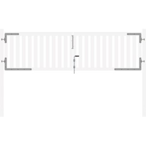 Beschlagsatz für Cleo Doppeltor: Winkelbänder, Kloben, Überwurf und Bodenschieber für Zaunbau.