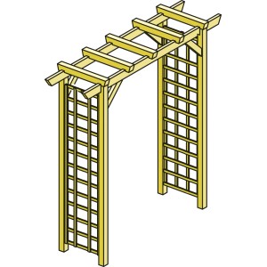 Gerade Pergola aus Nadelholz, 218x160x72cm, ideal als Rankhilfe für Kletterpflanzen.