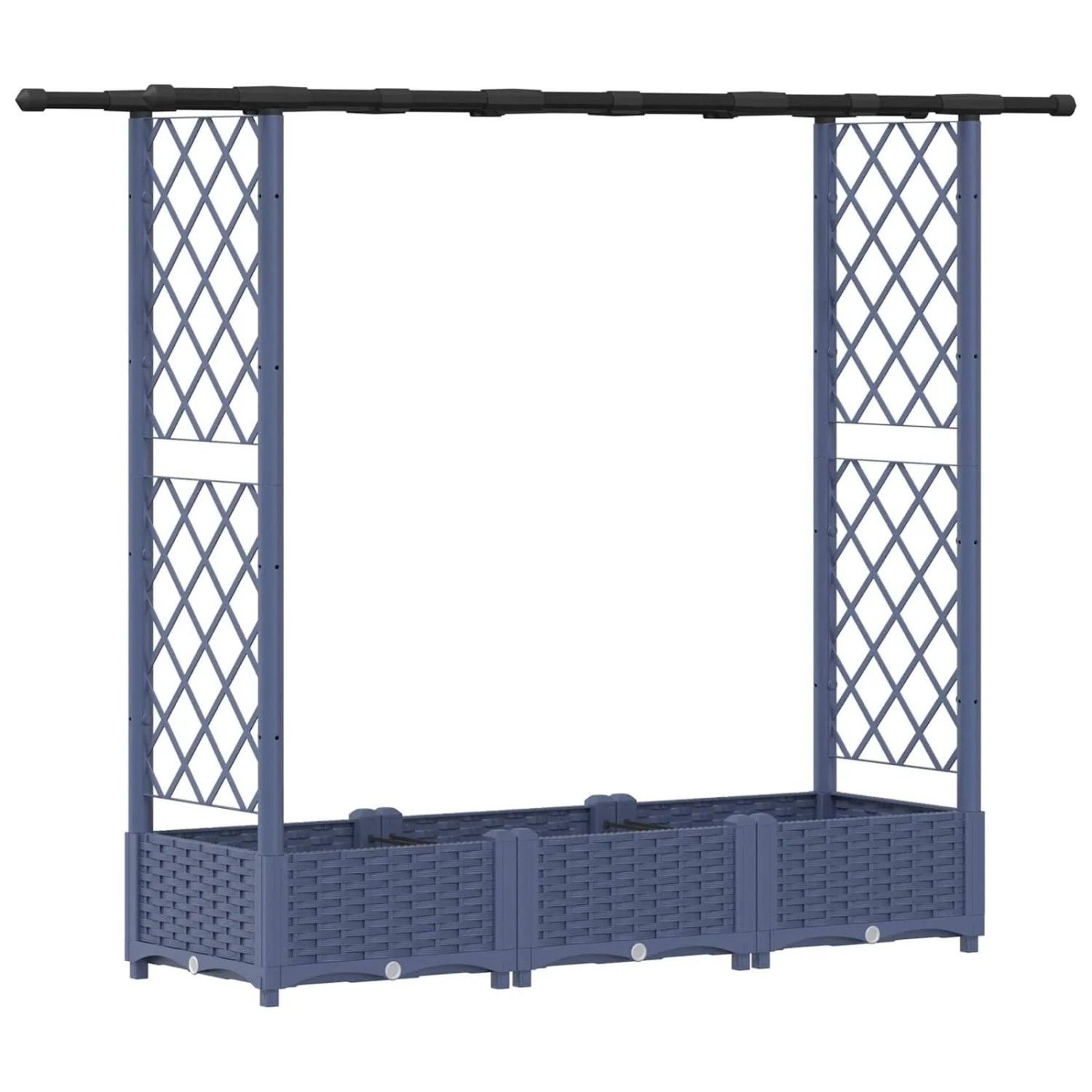 vidaXL Hochbeet mit Rankgitter und Dach Grau 164 x 40 x 123 cm PP 42032564