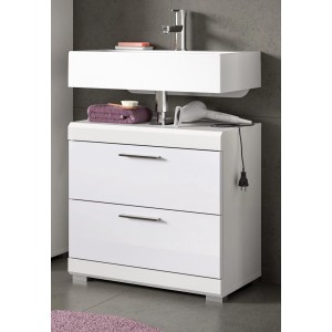 Inn.Furn Waschbeckenunterschrank in Weiß Hochglanz 60 cm Shawn