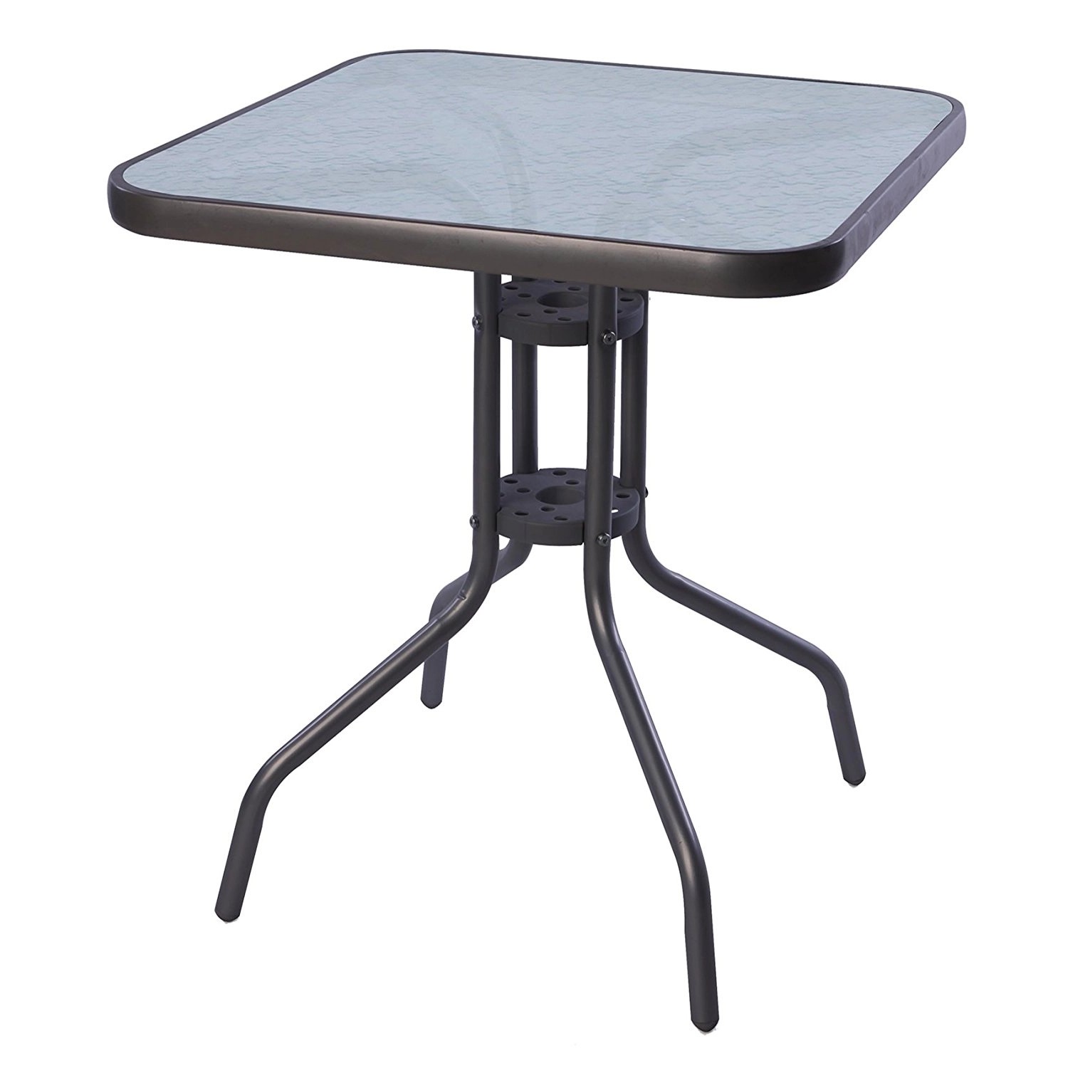 Mojawo BistRotisch Glas und Metall 60x60cm Dunkelgrau Eckig Balkontisch Gar günstig online kaufen
