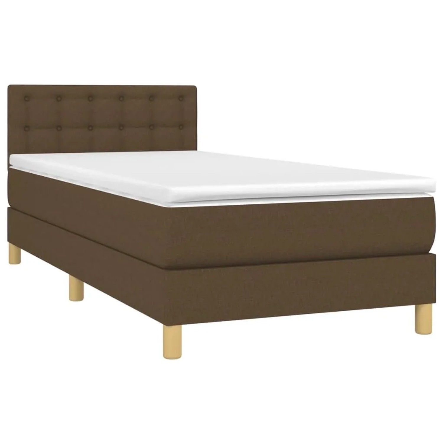 vidaXL Boxspringbett mit Matratze & LED Dunkelbraun 90x190 cm Stoff 3134000 günstig online kaufen