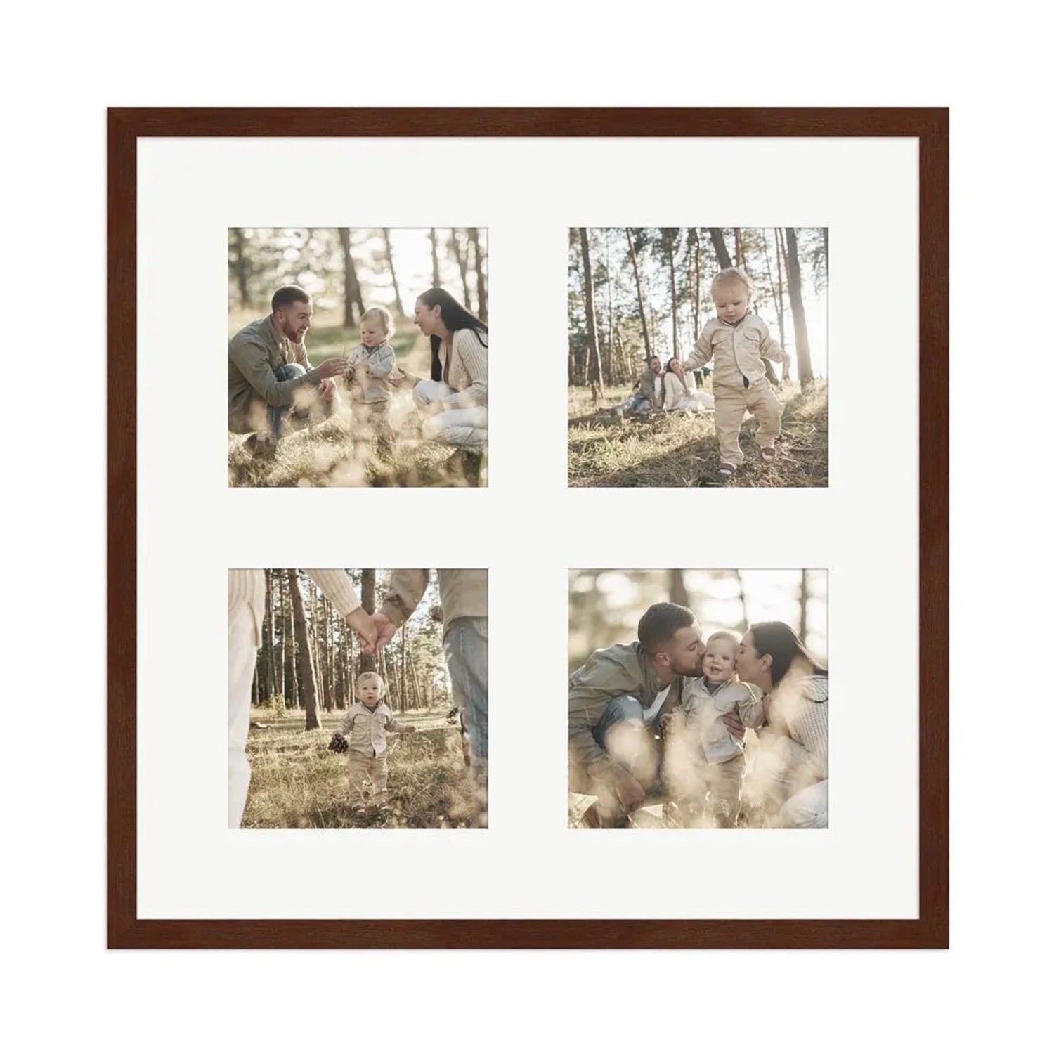 WANDStyle Galerierahmen G950 in Nussbaum 40 x 40 cm für 4 Bilder im Format 13 x 13 cm