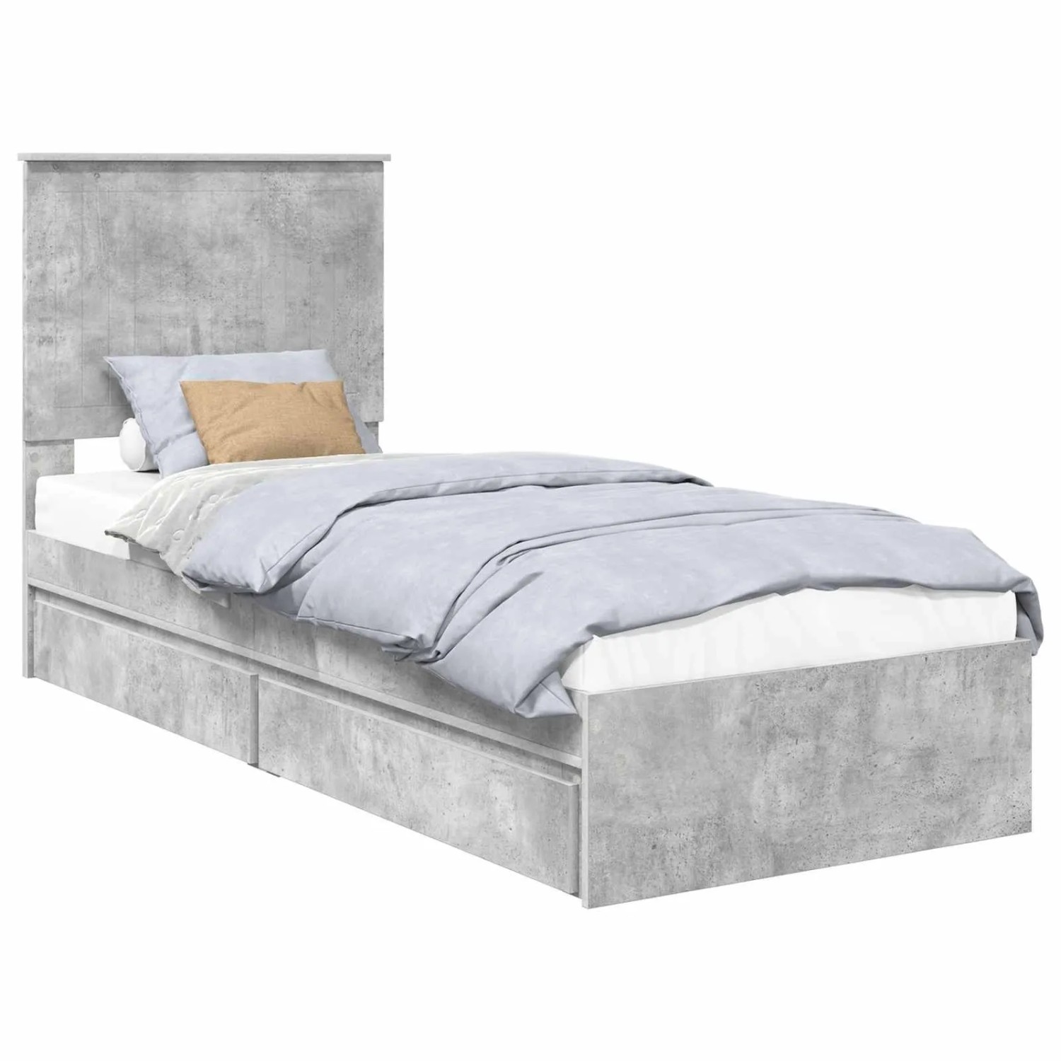 vidaXL Stauraumbett Betongrau 75 x 190 cm Holzwerkstoff 3411260 günstig online kaufen