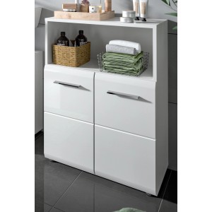 Inn.Furn Badezimmer Kommode in Weiß Hochglanz 60 x 80 cm Cover