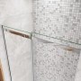 Duschparadies Nischentür, 150x195cm, Schiebetür aus 6mm Sicherheitsglas mit verchromtem Rahmen.