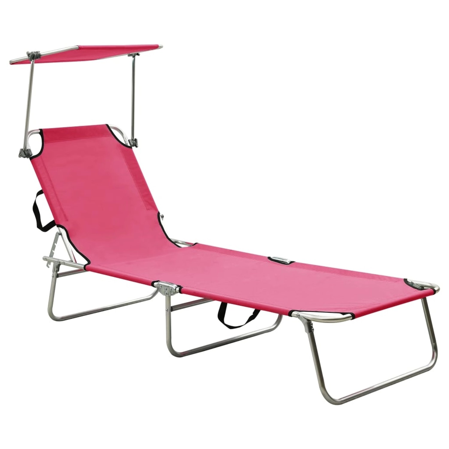 furnicato Klappliege mit Sonnendach Stahl Rosa