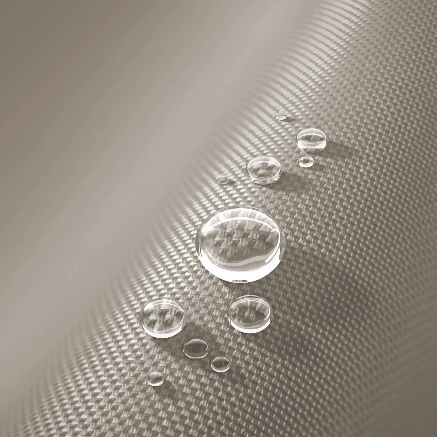 Detailaufnahme: Wasserabweisendes Textilene-Gewebe der Tectake Sonnenliege Paulina, beige.