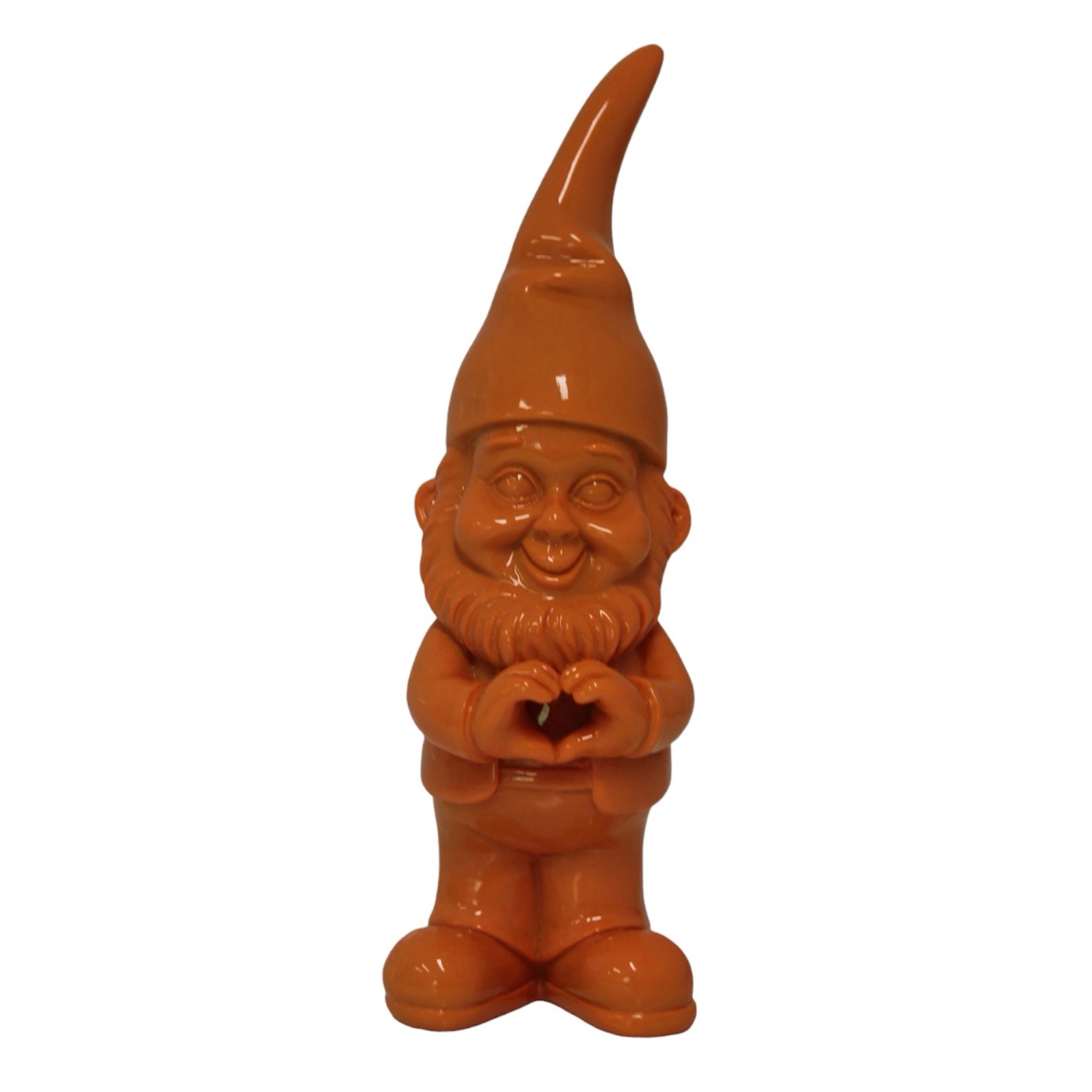 Dekofigur Zwerg mit Herz Unten 18 cm Orange günstig online kaufen