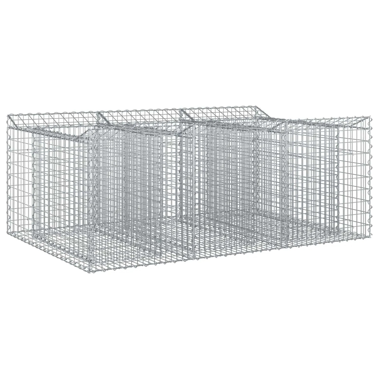 vidaXL Gabionen Hochbeet Silber 150 x 100 x 60 cm Verzinkter Stahl 42033298