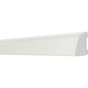 Weiße Abdeckleiste aus Kunststoff, 16x10 mm, 2500 mm lang, für Wand- und Deckenübergänge.