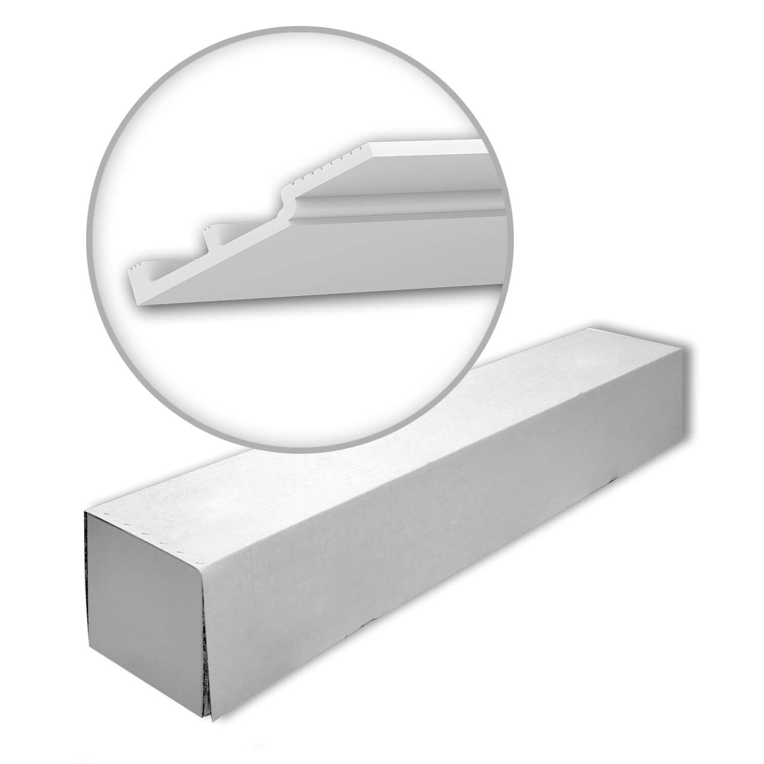 PROFHOME 650803-Box Eckleisten 1 Karton Set mit 4 Deckenleisten 8 m Weiß