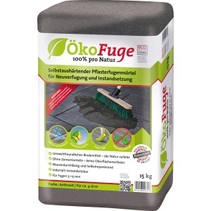 Sack Pflasterfugenmörtel Anthrazit 15kg, Öko Fuge für Pflasterarbeiten im Außenbereich.